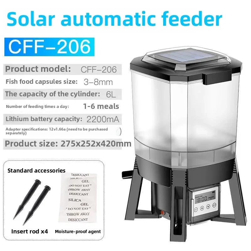 6L Outdoor Solar Fish Feeder Timer