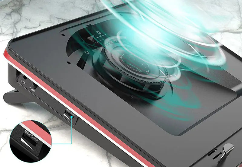 Ergonomic Notebook Cooling Stand with High Speed 5000RPM Fan