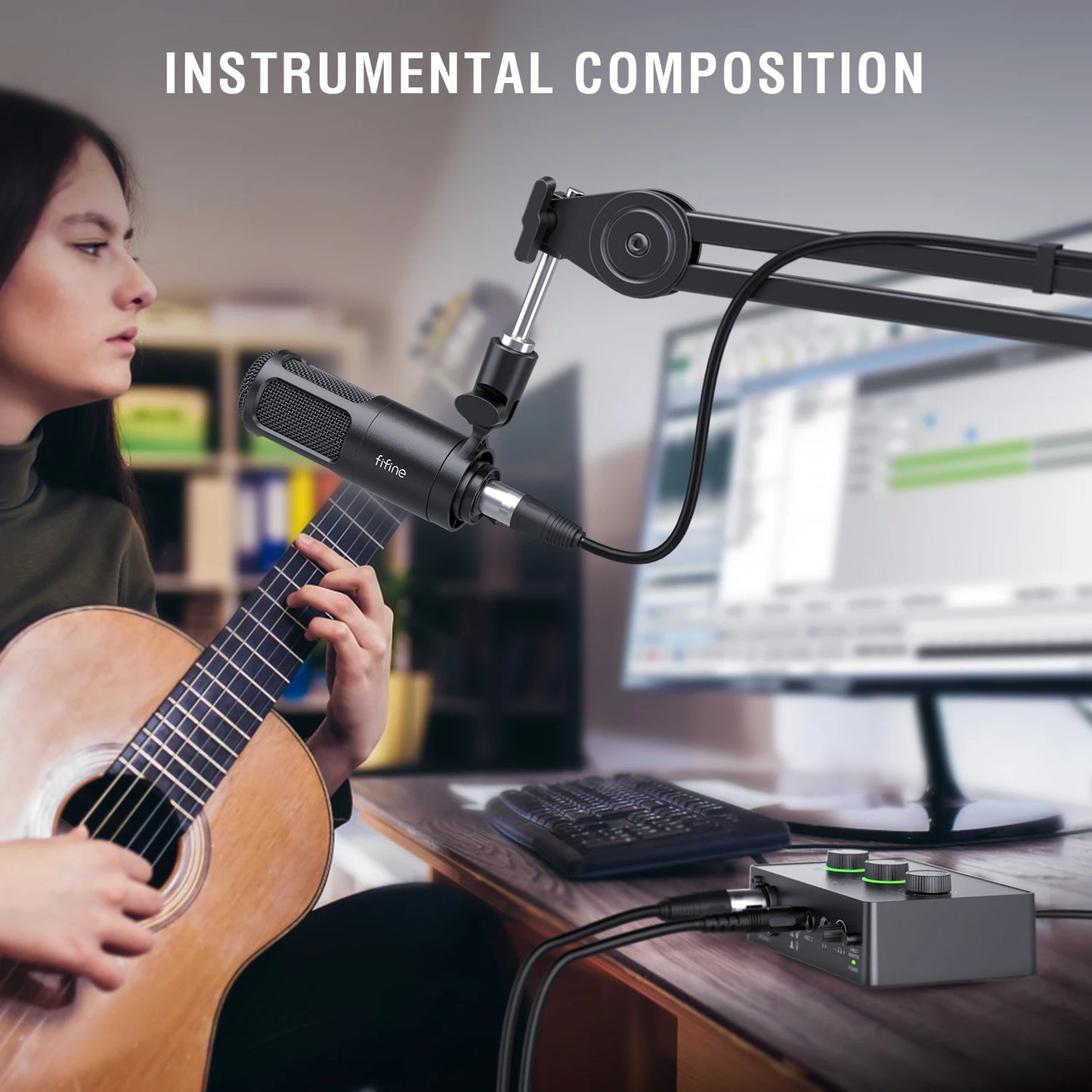 Studio Podcast Kit Dynamic Microphone Audio Mixer for Recording