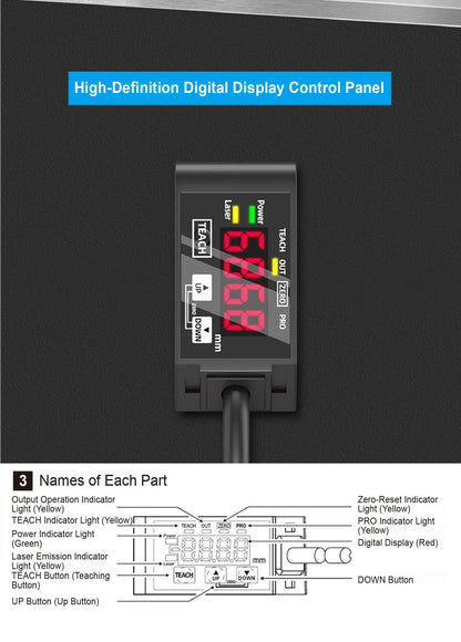 HG-C1400 Long-Distance Precision Laser Sensor with Analog Output