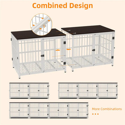 XL Heavy Duty Dog Crate with 3 Doors & Tray