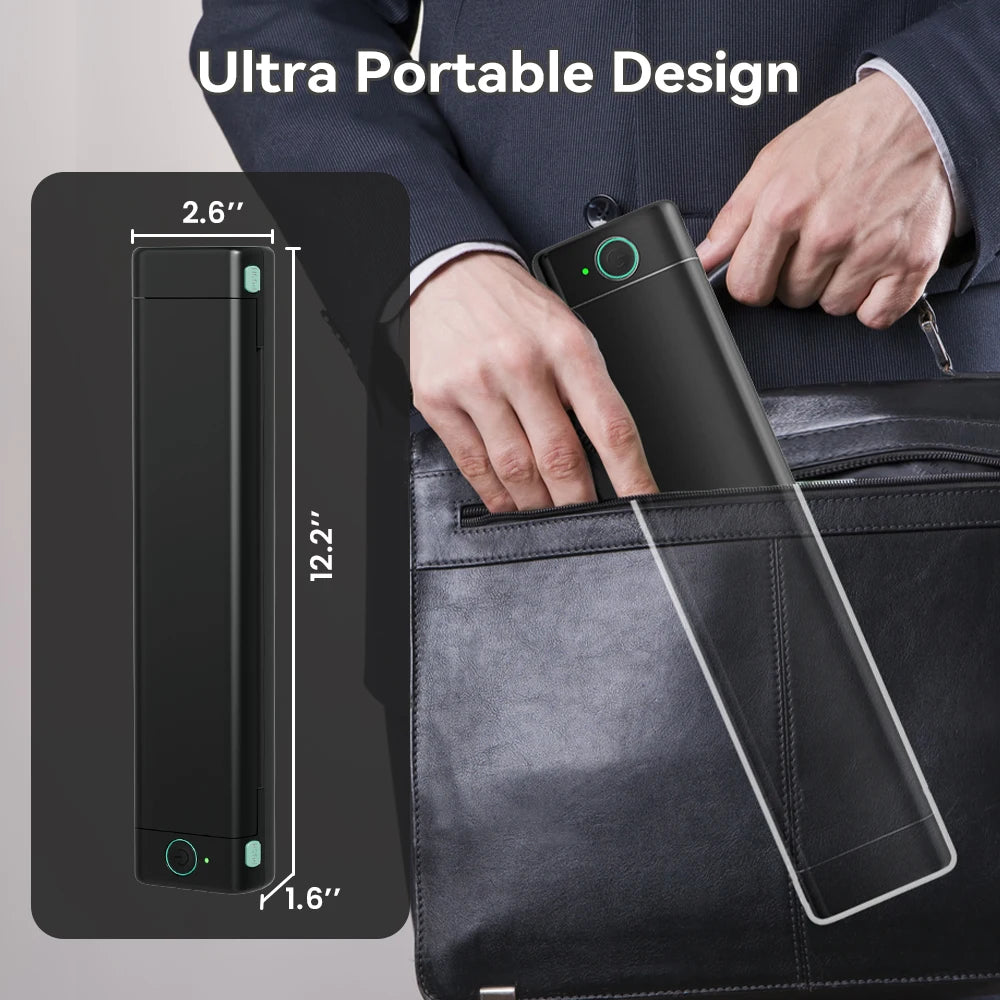 Portable A4 Thermal Printer Wireless Bluetooth for Phone & PC