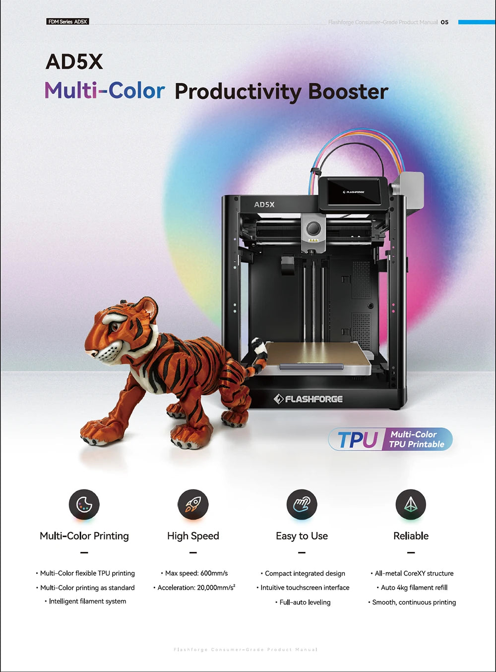 Multi-Color 3D Printer with Intelligent Filament System