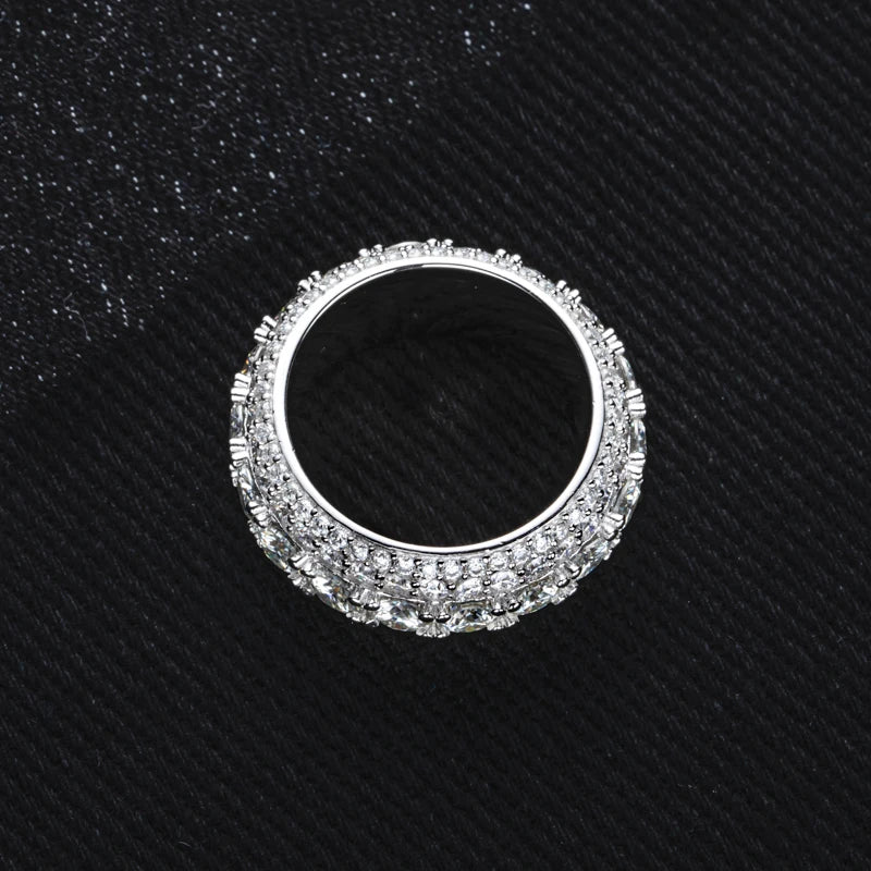 Men’s Moissanite Ring 8.46ct Iced Sterling Silver