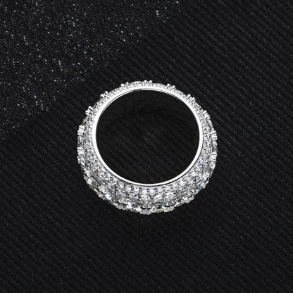 Men’s Moissanite Ring 8.46ct Iced Sterling Silver