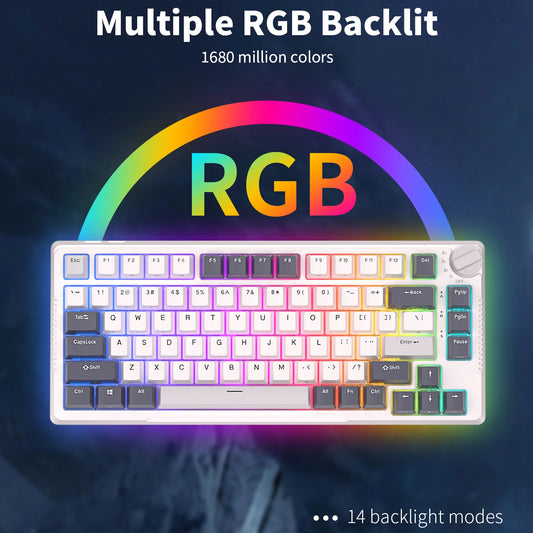 RK H81 Mechanical Keyboard Black Skycyan Switch RGB Wireless