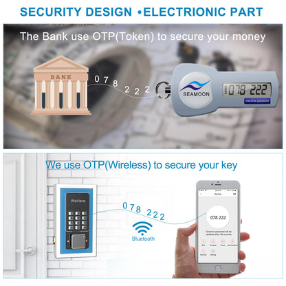 Digital Password Key Lock Box Blue
