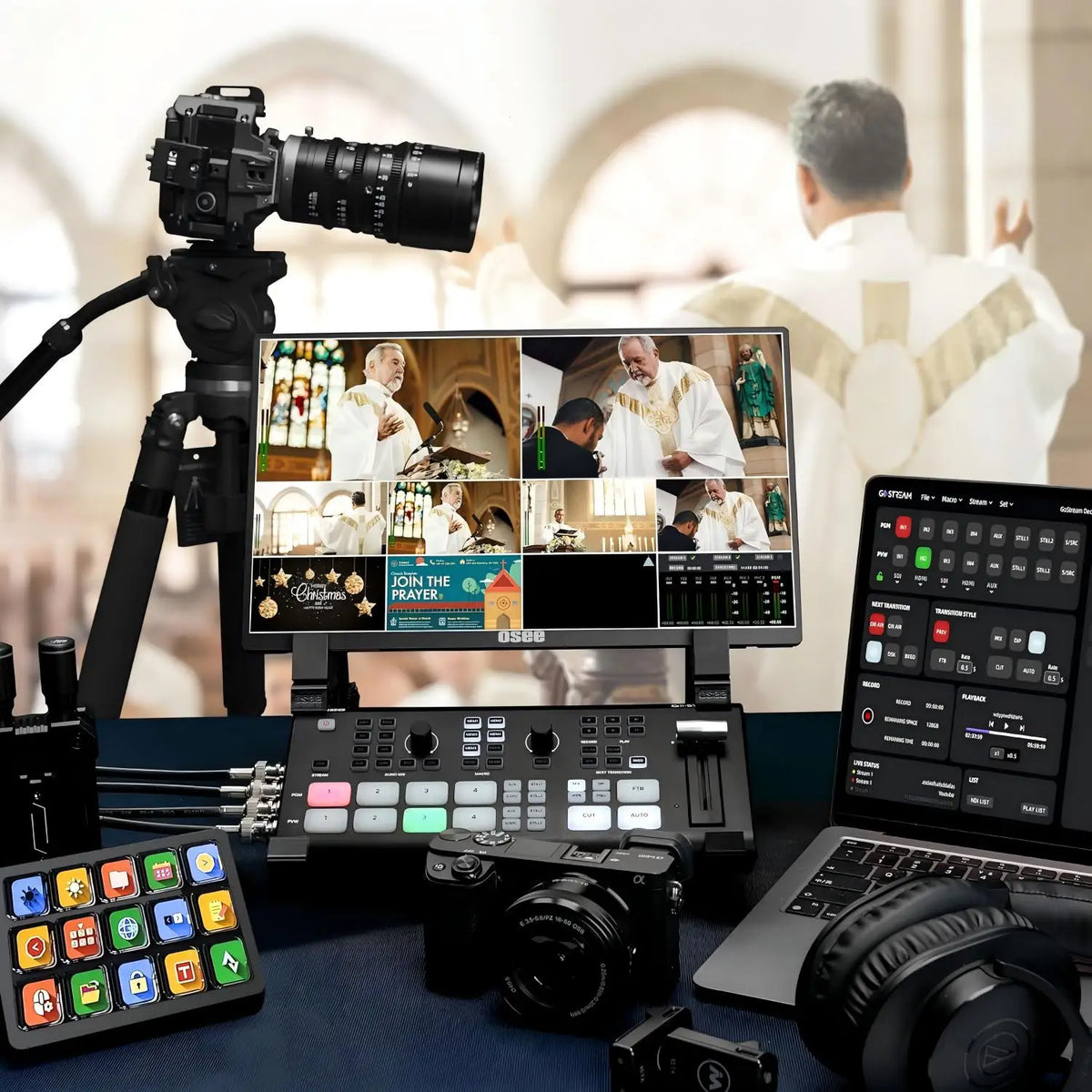HDMI SDI Multi-Camera Video Mixer for Live Broadcasts