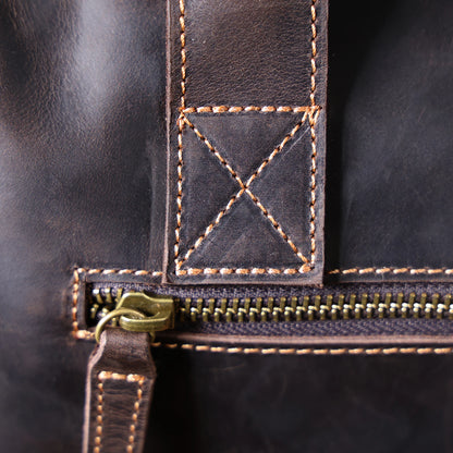 14” Genuine Leather Laptop Briefcase Vintage Messenger Bag
