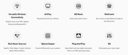WiFi Bluetooth Audio Receiver with Multiroom Streaming