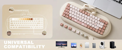 Compact Ergonomic Mechanical Keyboard 65% Wireless RGB
