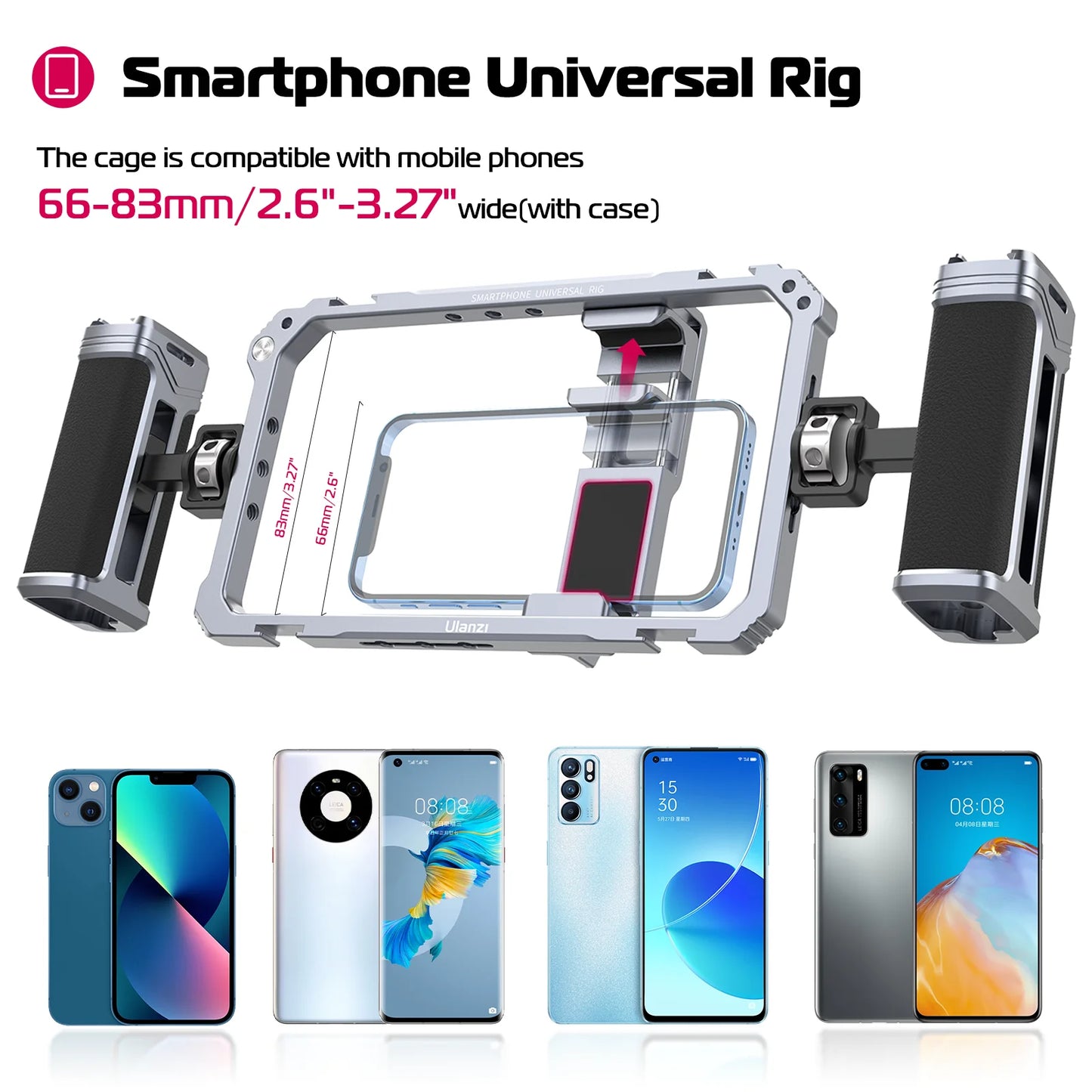 Phone Video Rig Cage with Dual Handles Stabilizer