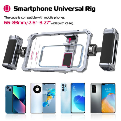 Phone Video Rig Cage with Dual Handles Stabilizer