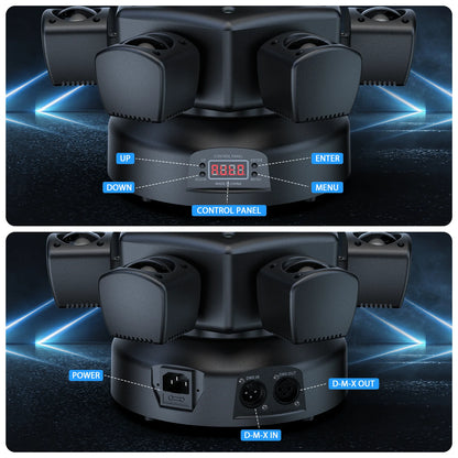 100W 6 Arm RGBW Moving Head Stage Light with Remote
