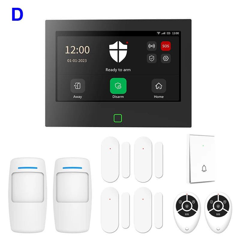 Smart 4G Home Security Panel with Touch Control