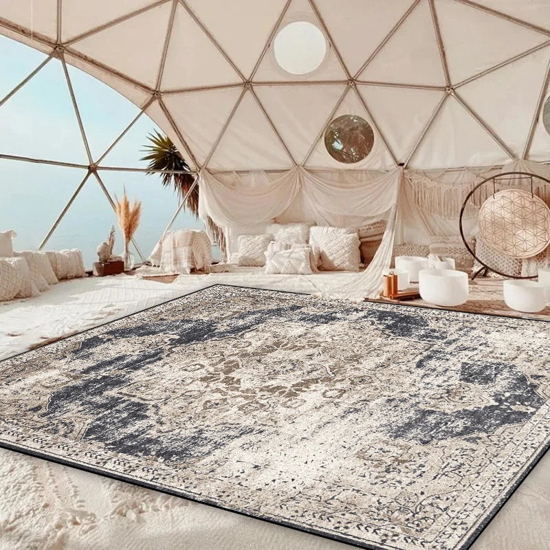 Plush Soft Flannel Area Rug Vibrant Bohemian Living Room Decoration