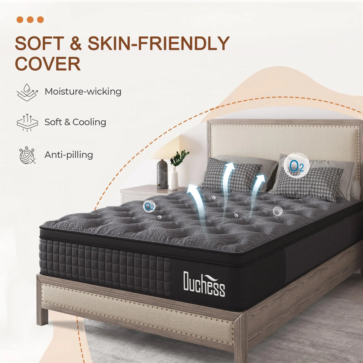 27cm King Euro Top Mattress Pocket Spring Gel Foam