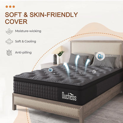 27cm King Euro Top Mattress Pocket Spring Gel Foam
