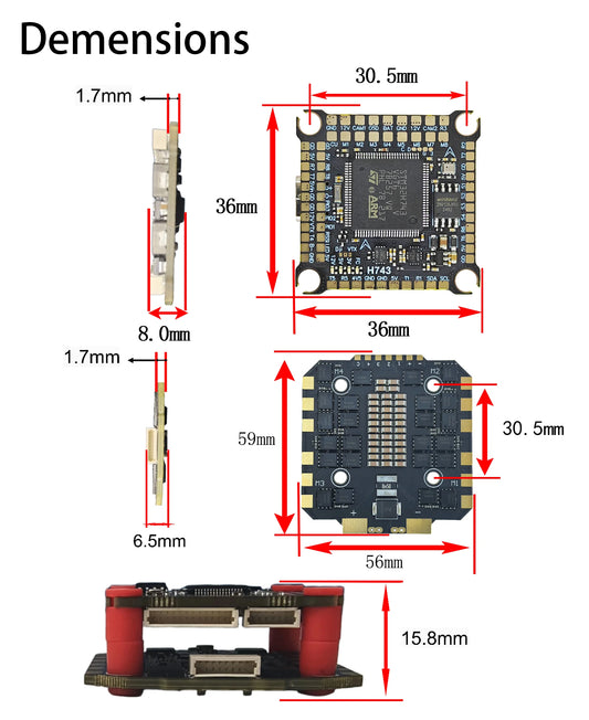 H743 FPV Flight Controller 120A ESC Stack