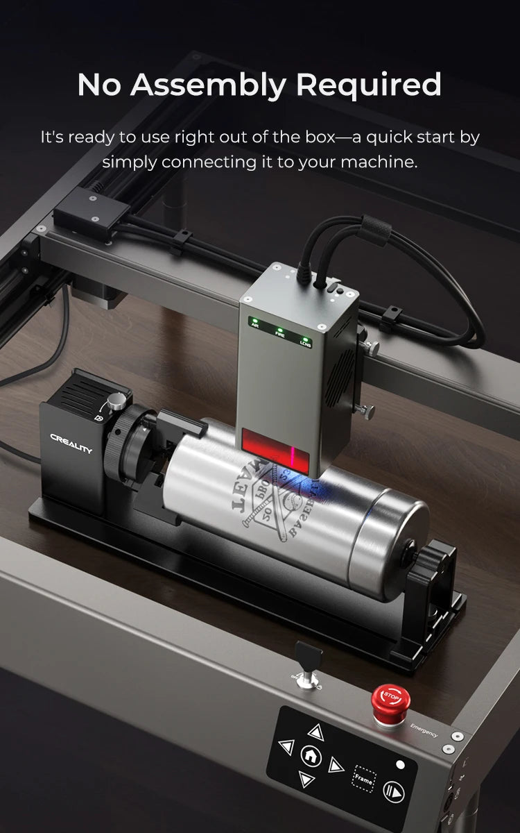 Rotary Roller Attachment for Laser Engraving Machines for Cylindrical Objects