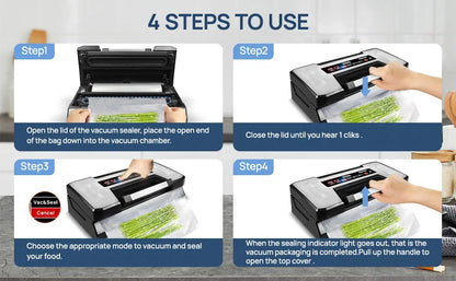 Automatic Food Vacuum Sealer Machine with Rolls Included