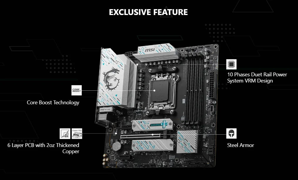 B650M Gaming Plus WiFi AM5 DDR5 Motherboard