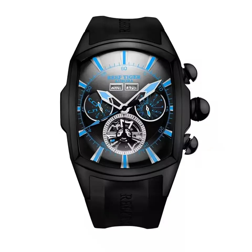 Luxury Automatic Wine Barrel Watch Stainless Steel for Men