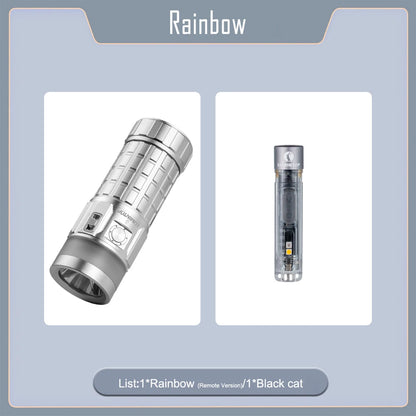Portable Rechargeable LED Flashlight Remote Control Rainbow Light