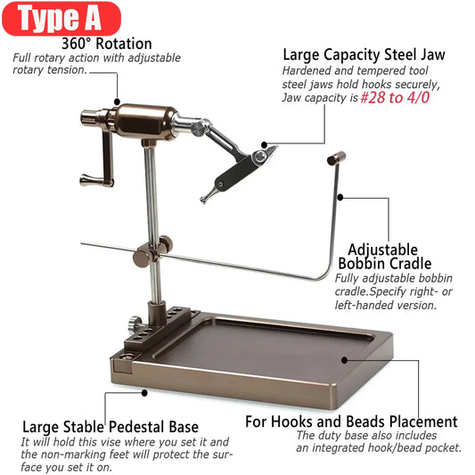 Fly Tying Vise 360 Degree  Rotation Fishing Lure Maker Tool