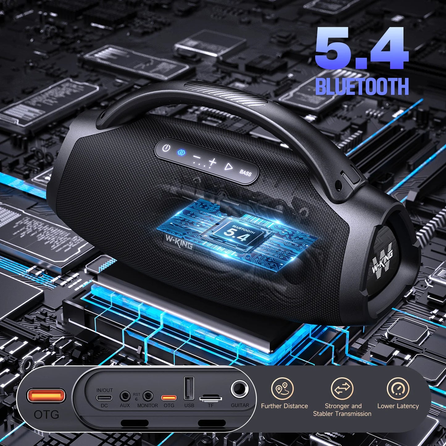 200W Portable Bluetooth Speaker with 24H Playtime IPX7 Waterproof