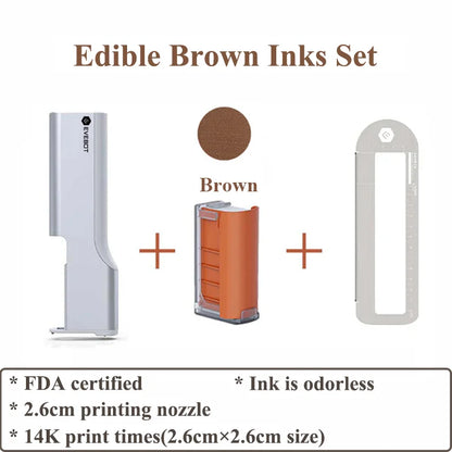 Portable Edible Ink Print Pen Brown Colour