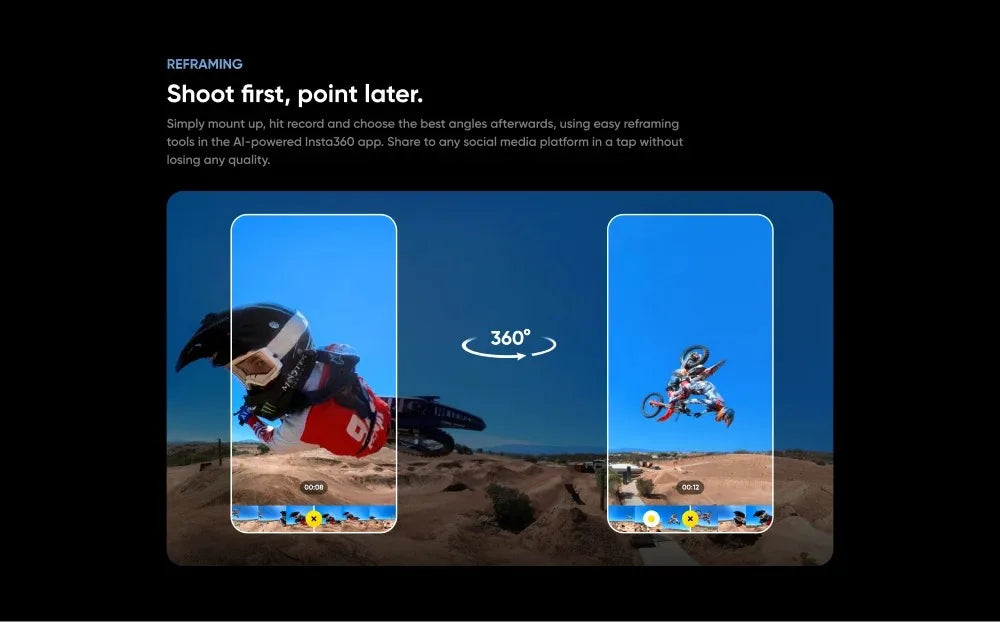 Portable 360 Camera with 48MP Sensor and 4K Mode