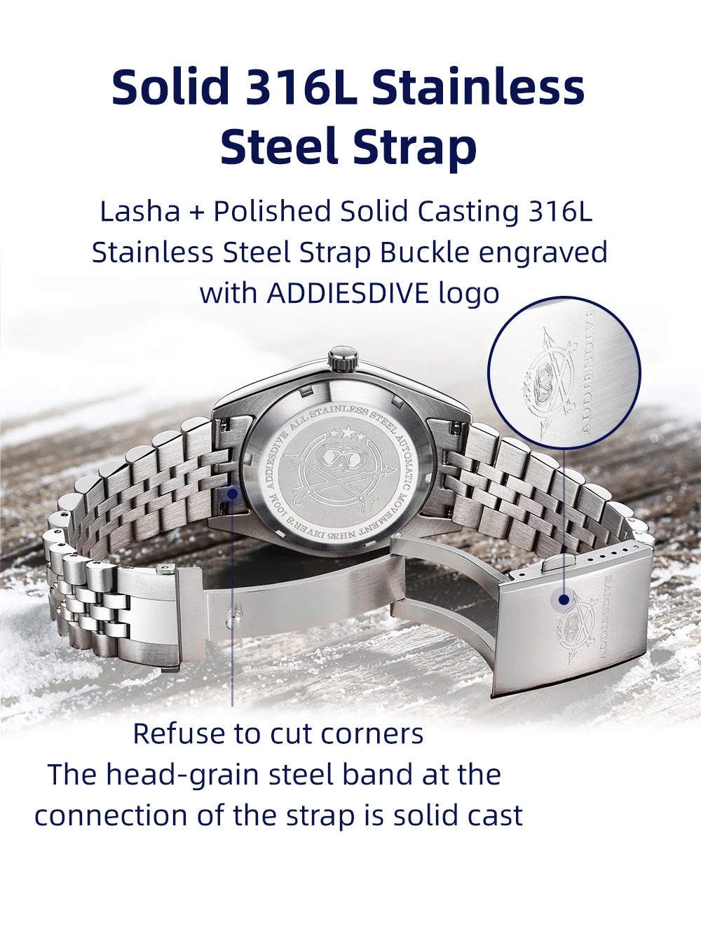 Silver Luminous Business Mechanical Watch Blue Face