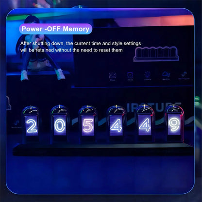 RGB Nixie Tube Clock with IPS Display and App Control