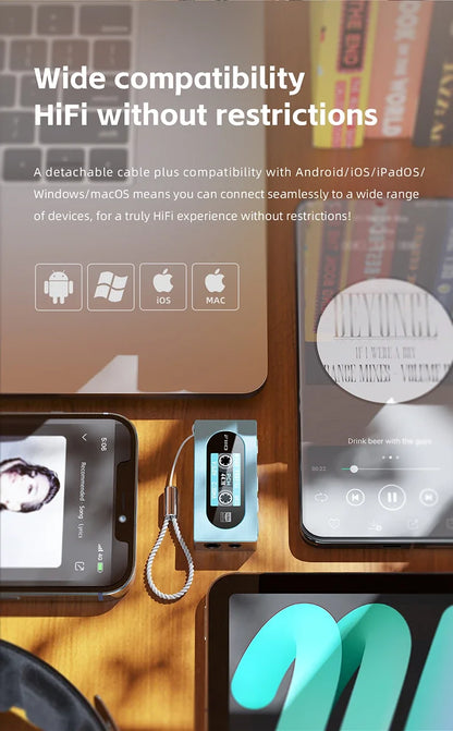 Portable USB DAC AMP Headphone Amplifier Hi Res Audio Blue