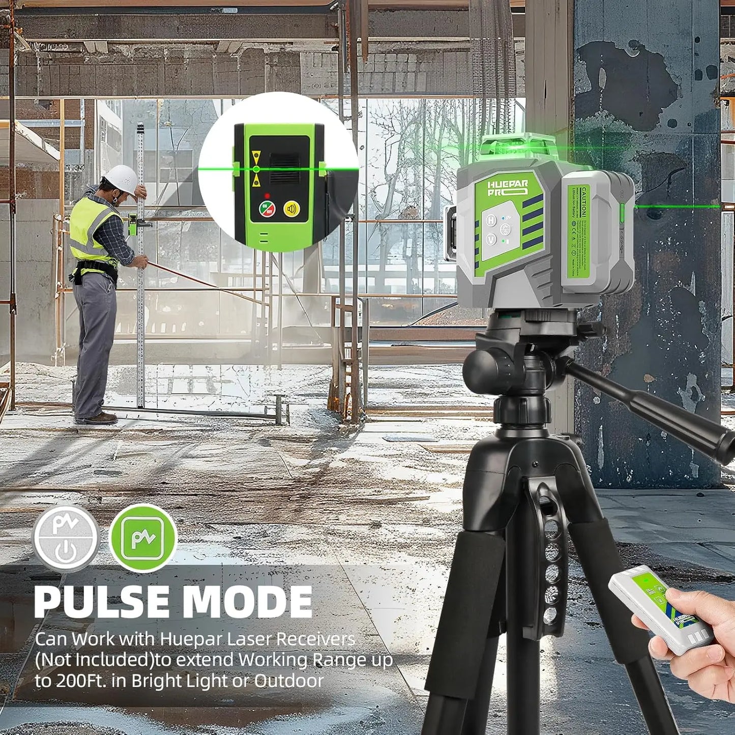 Rechargeable 12-Line Laser Level for Tiling and Alignment