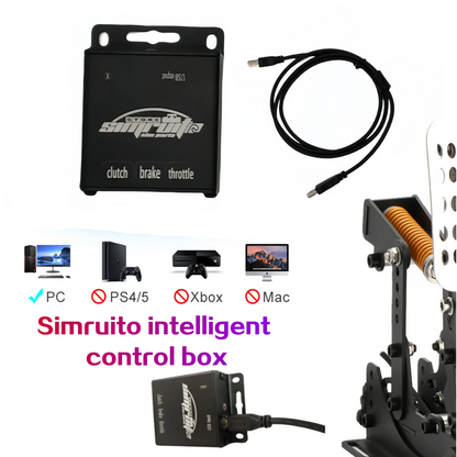 3-Pedal Racing Simulator Set with Sturdy Baseplate