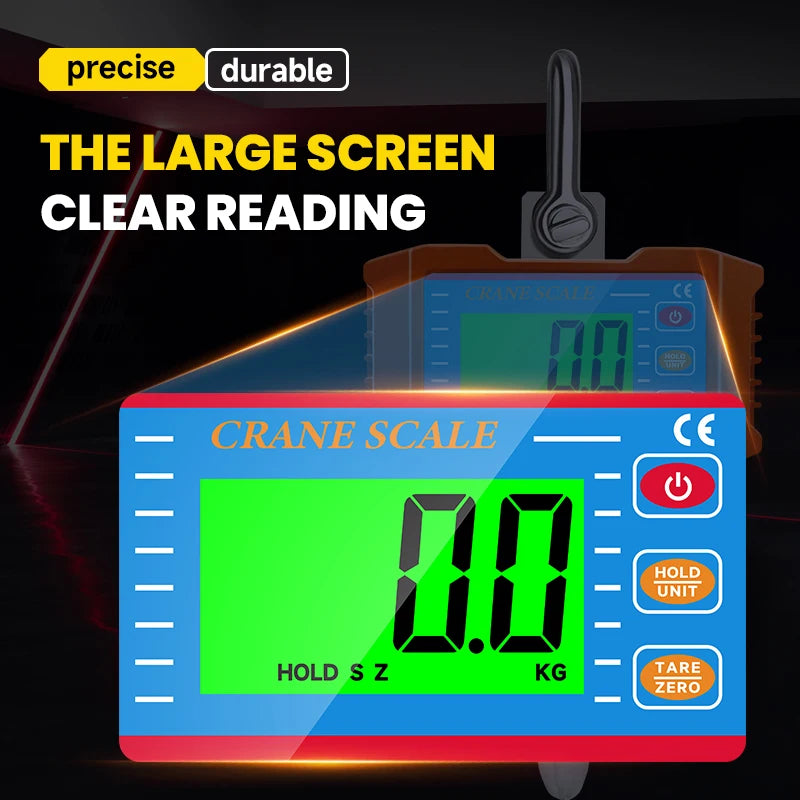 1500KG Large LCD Crane Scale Auto Lock Hook