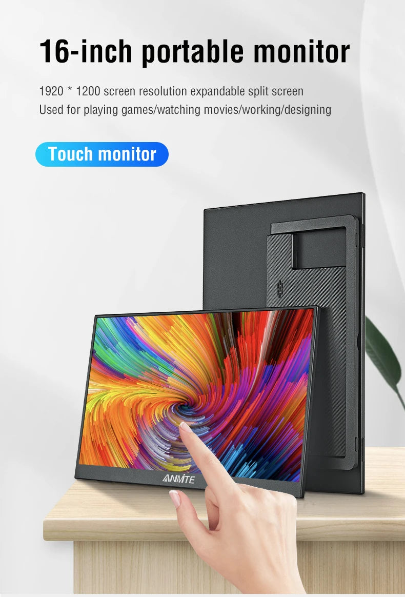 16 Inch HDR Touch Portable Monitor Laptop Console Extension