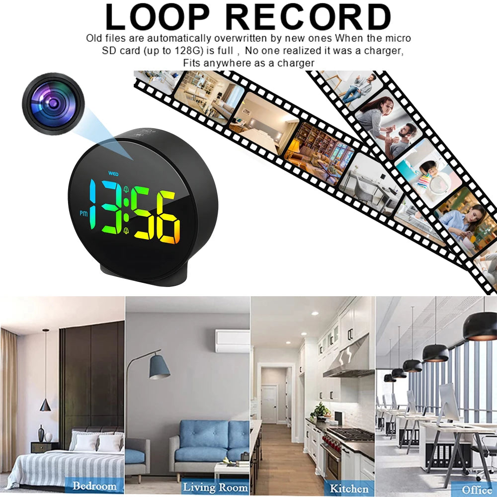 WiFi Security Square Clock Camera with Hidden Camera