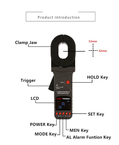 Portable Clamp Earth Resistance Tester with LCD Display