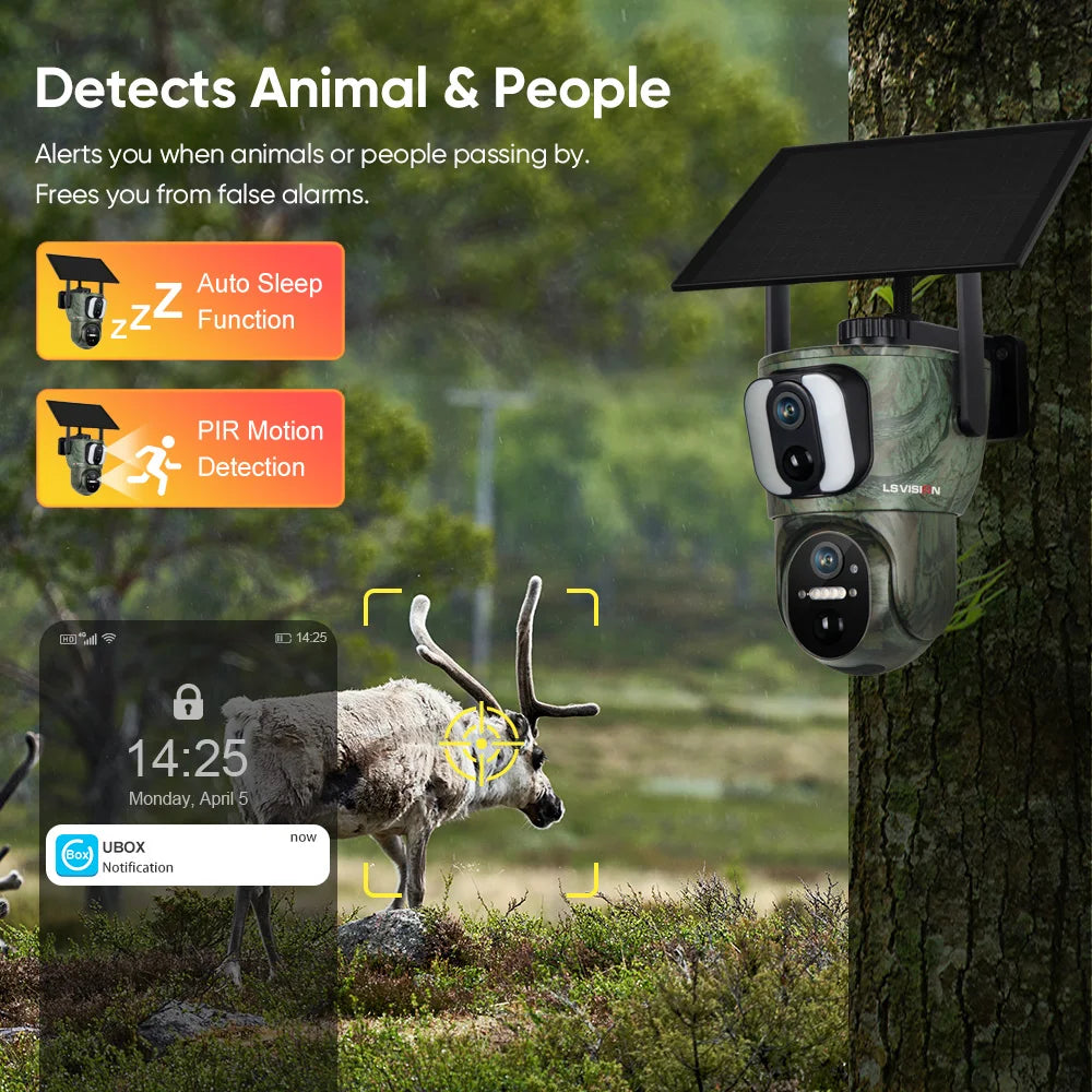 8MP Solar WiFi Security Camera Dual Screen 4K