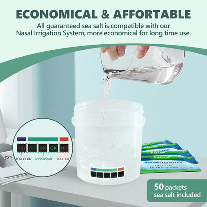 White Electric Nasal Irrigation System with 50 SaltPods
