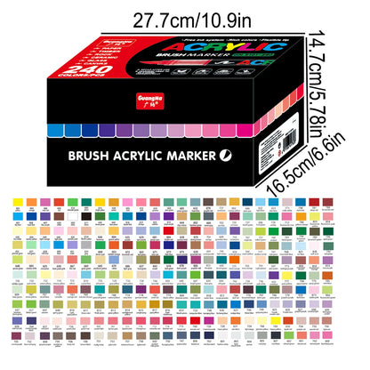 240 Colour Acrylic Marker Set Soft Tip Art Drawing Kit