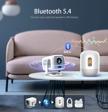 1080p Smart Projector with WiFi6 Bag and Auto Focus