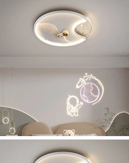 40cm White Astronaut LED Ceiling Light Surface Mount