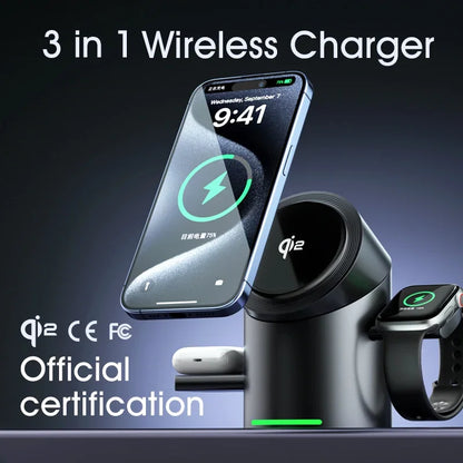 Magnetic Wireless Charging Station for iPhone AirPods and Watch