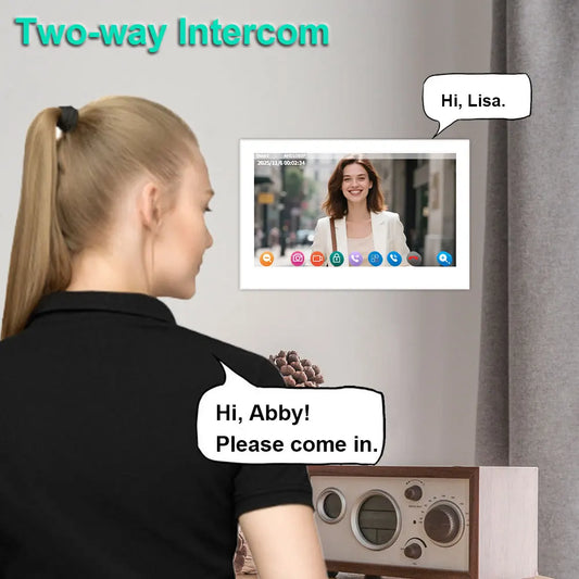 7″ Black Smart Wired Doorbell with Card Unlock
