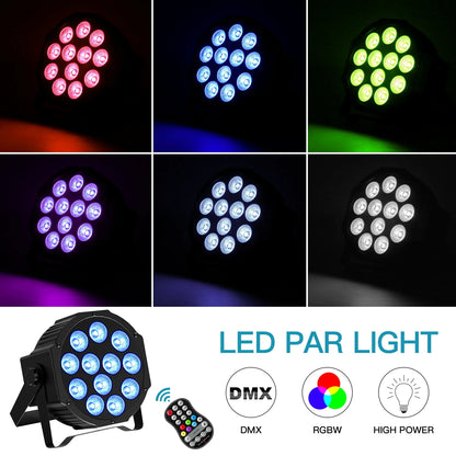 4PCS Battery LED Par Light RGBW DMX Stage Effect