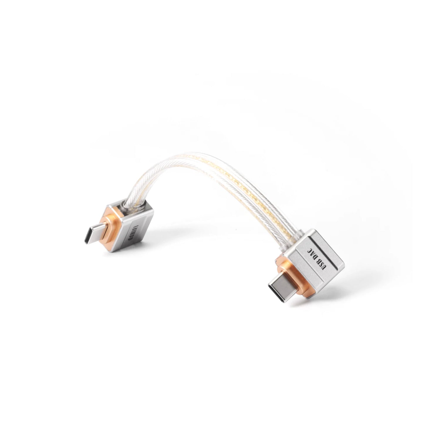 USB-C OTG Cable Pure Silver L-Shaped DAC Audio Cable